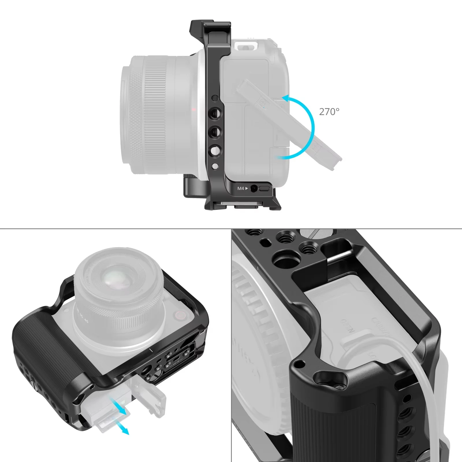 SmallRig カメラケージキット シリコンハンドル付き L字型グリップ