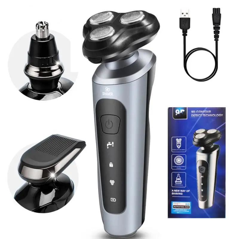 1/2PCS Electric Shavers for Men Waterproof Electric Trimmer Razor Wet & Use Rechargeable Battery Rotary Shavers Machine