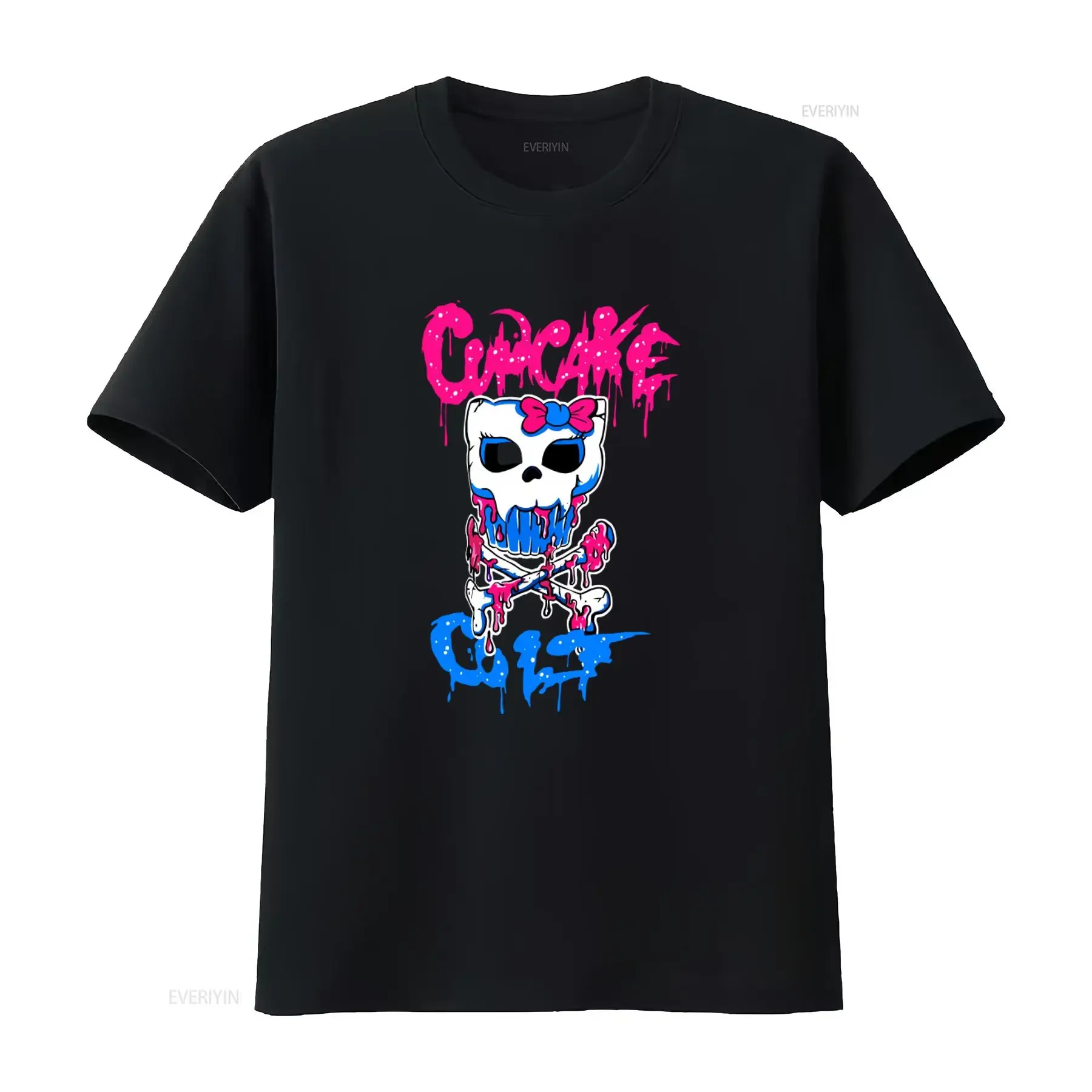 Cupcake Cult T Shirt Retro Halloween Skull Crossbones 90s Style Spooky Fun  vintage Washed Versatile Unisex Comfortable homme