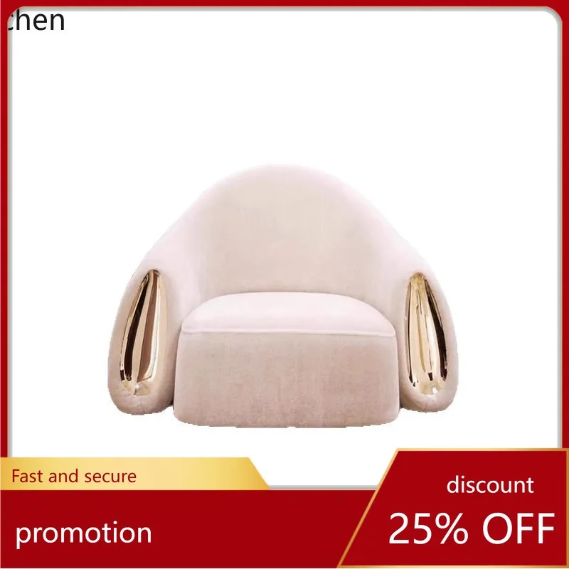 

ZML Postmodern Hotel Villa Living Room Balcony Single Sofa Chair Metal Water Drop Leisure Chair