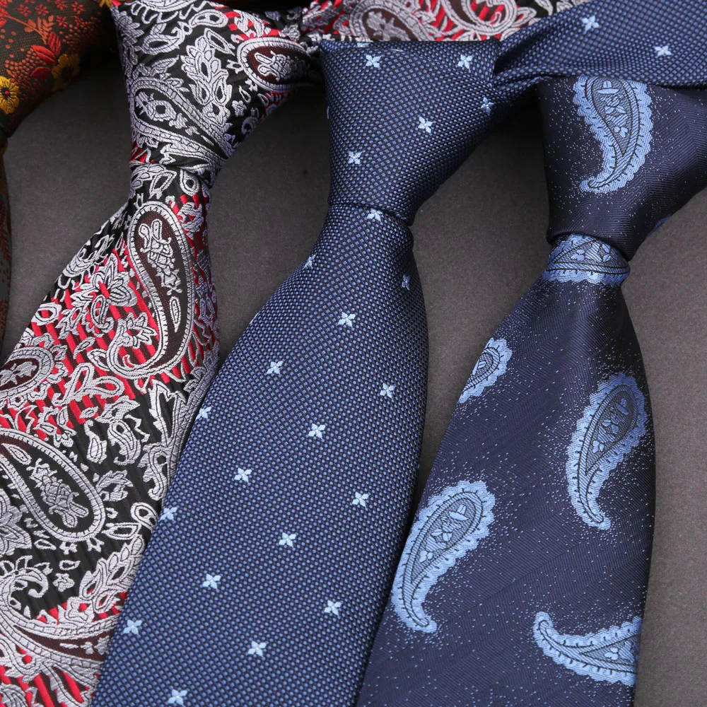 Handmade Floral Checked Paisley Multi-colors Men Ties Neckties Polyester Silk Jacquard Woven New Scarf Ties  Wholesale Accessory