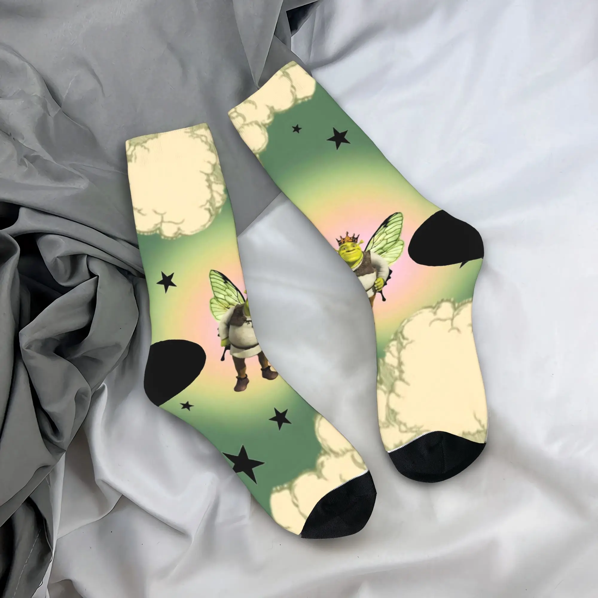 

Shreks Pun Socks Harajuku Stockings Men's Soft Skateboard Socks Winter Graphic Anti-Slip Socks