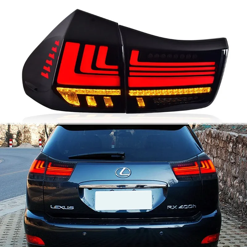 Carro Styling Luzes traseiras para Lexus, lâmpada traseira, dinâmico Turn Signal, reverso, LED de freio, RX330, RX350, 2003-2008