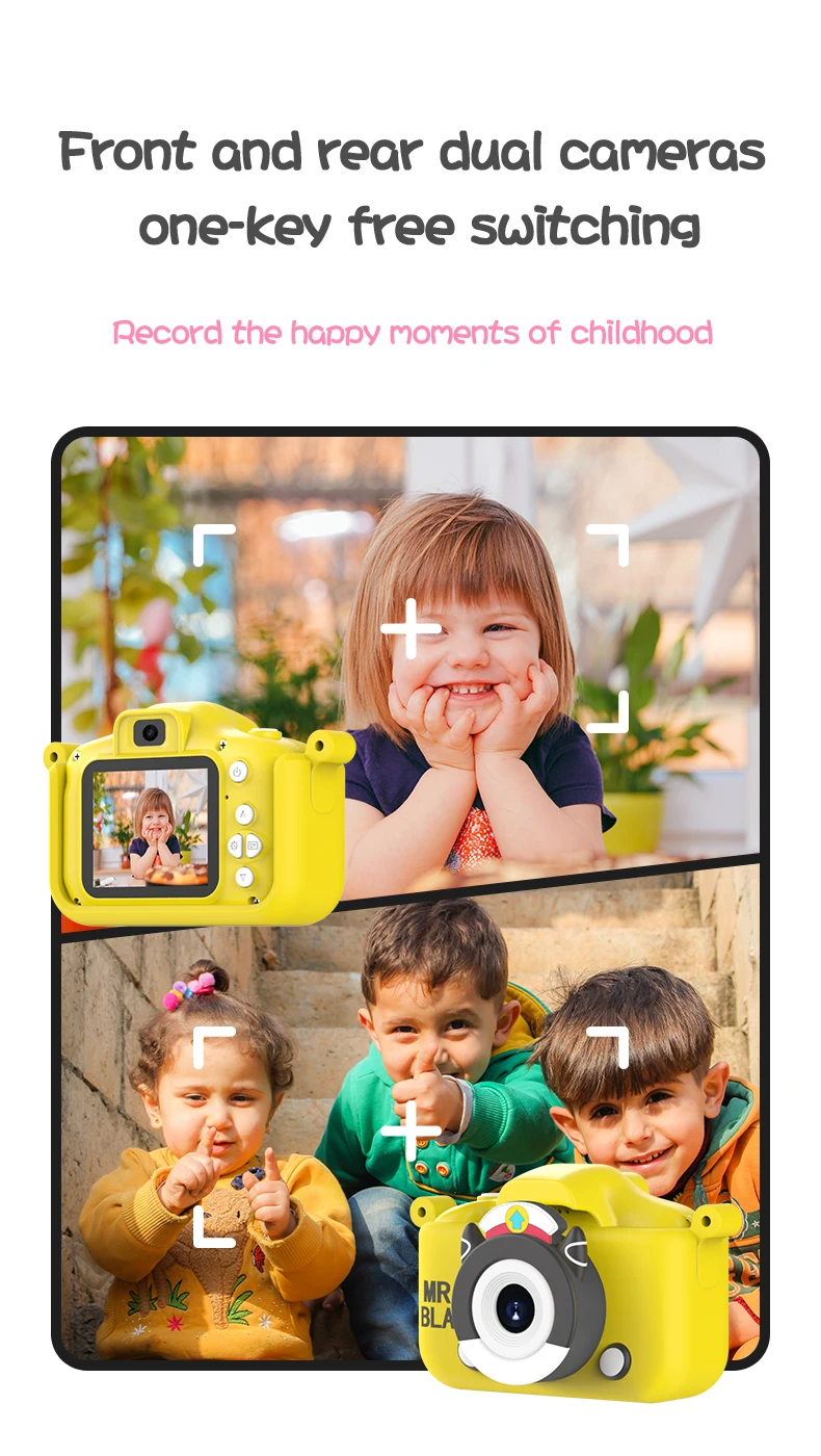 X7s Children Camera Waterproof 1080P HD Camera Video Toys 2 Inch Color Display Outdoor Camera SLR Camera Kid Toy+TF Memory Card