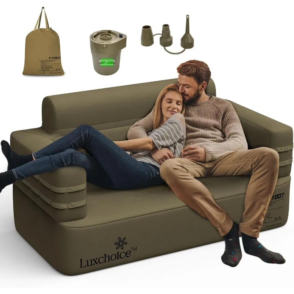 

Portable Inflatable Sofa with Integrated Pump for Outdoor and Indoor Use