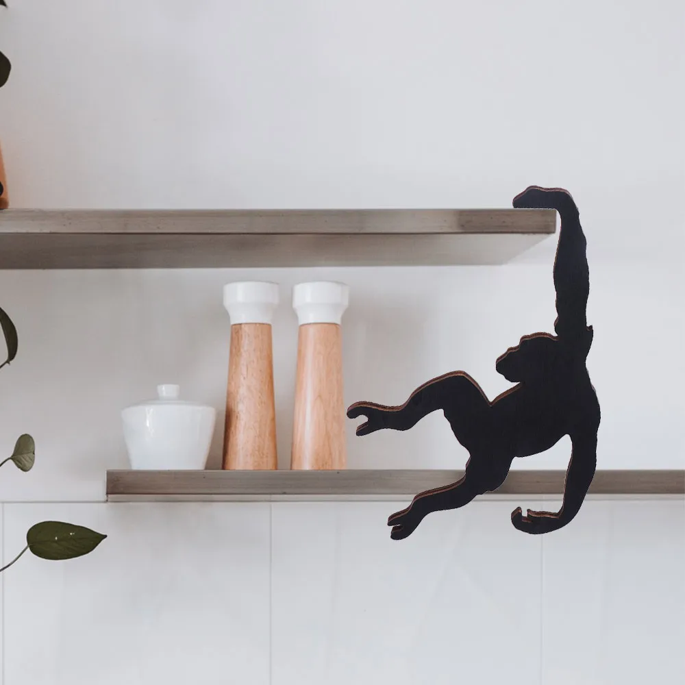 Practical Monkey Shaped Wall Decoration Hook Creative Storage Rack Key Hanger Novelty Wooden Banana Balance Hook Living Room