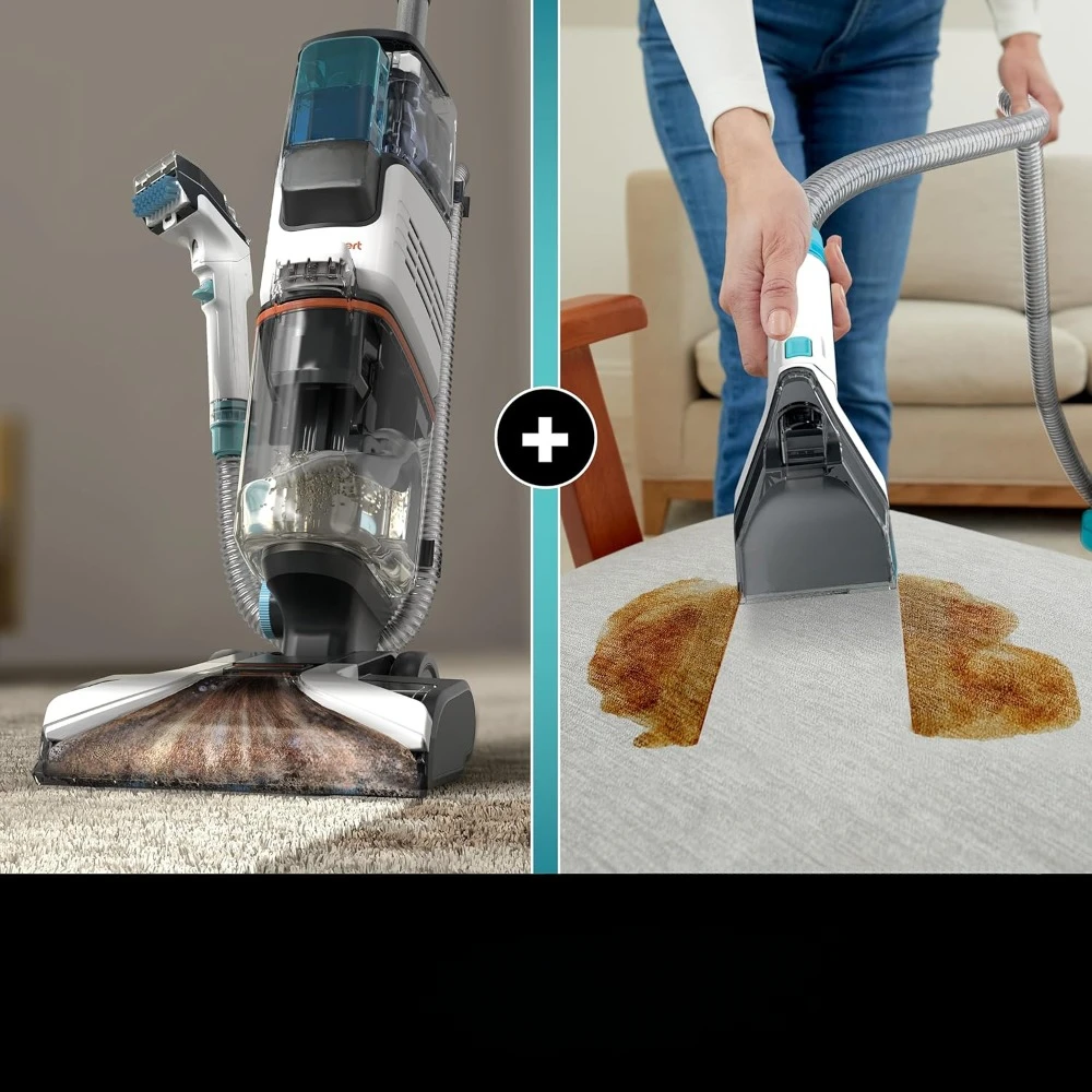 StainStriker, Built-in Spot & Stain Cleaner, Perfect for Pets, Deep Cleaning & Tough Stain Removal, Carpet Shampooer, Cyan