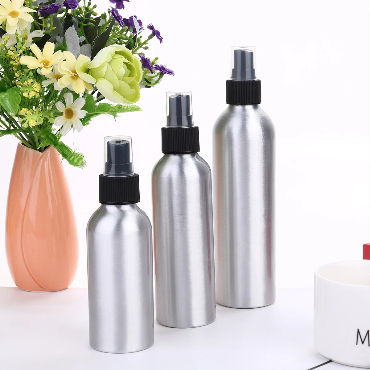 

Portable Disinfection Spray Bottle Travel Toiletries Perfume Aluminum Refillable Lotion Strong Impact Resistant Liquid Storage