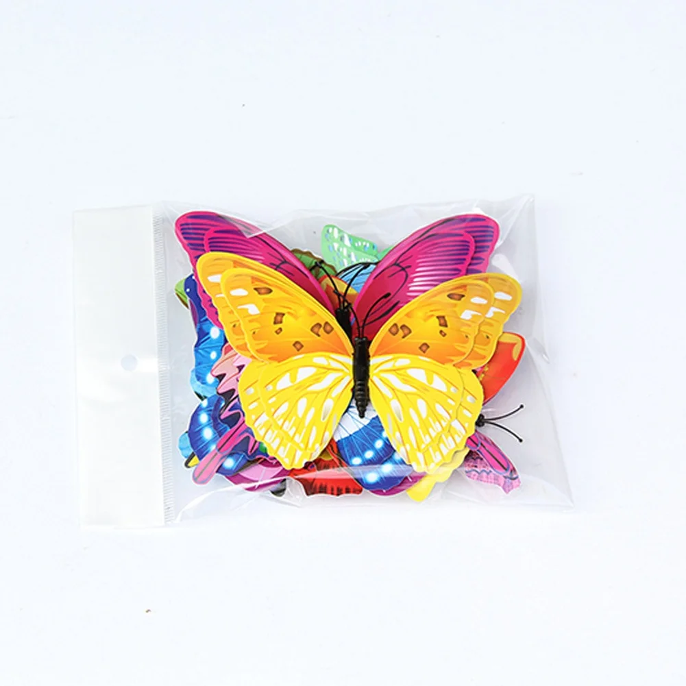 PVC Stickers Butterfly Wall Decor Magnetic Backing 3D Effect Lightweight PVC Construction Colorful Butterfly Wall Art