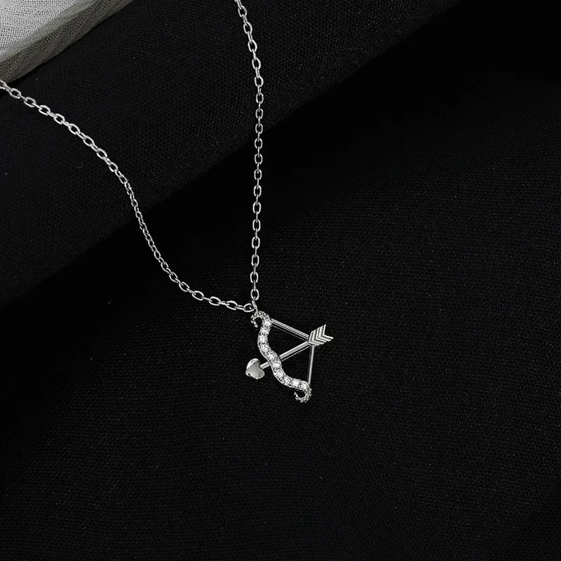 Silver Color Women Necklace Classic Bow and Arrow Archer Pendant Necklace Archery Charm Necklace Fashion Jewelry Gift Wholesale