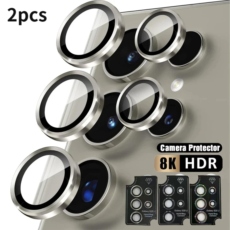 Factory wholes For Samsung Galaxy S26 S25 S24 S23 Ultra plus Z Fold 7 6 Metal Lens Ring HD Tempered Glass Camera Protection Case