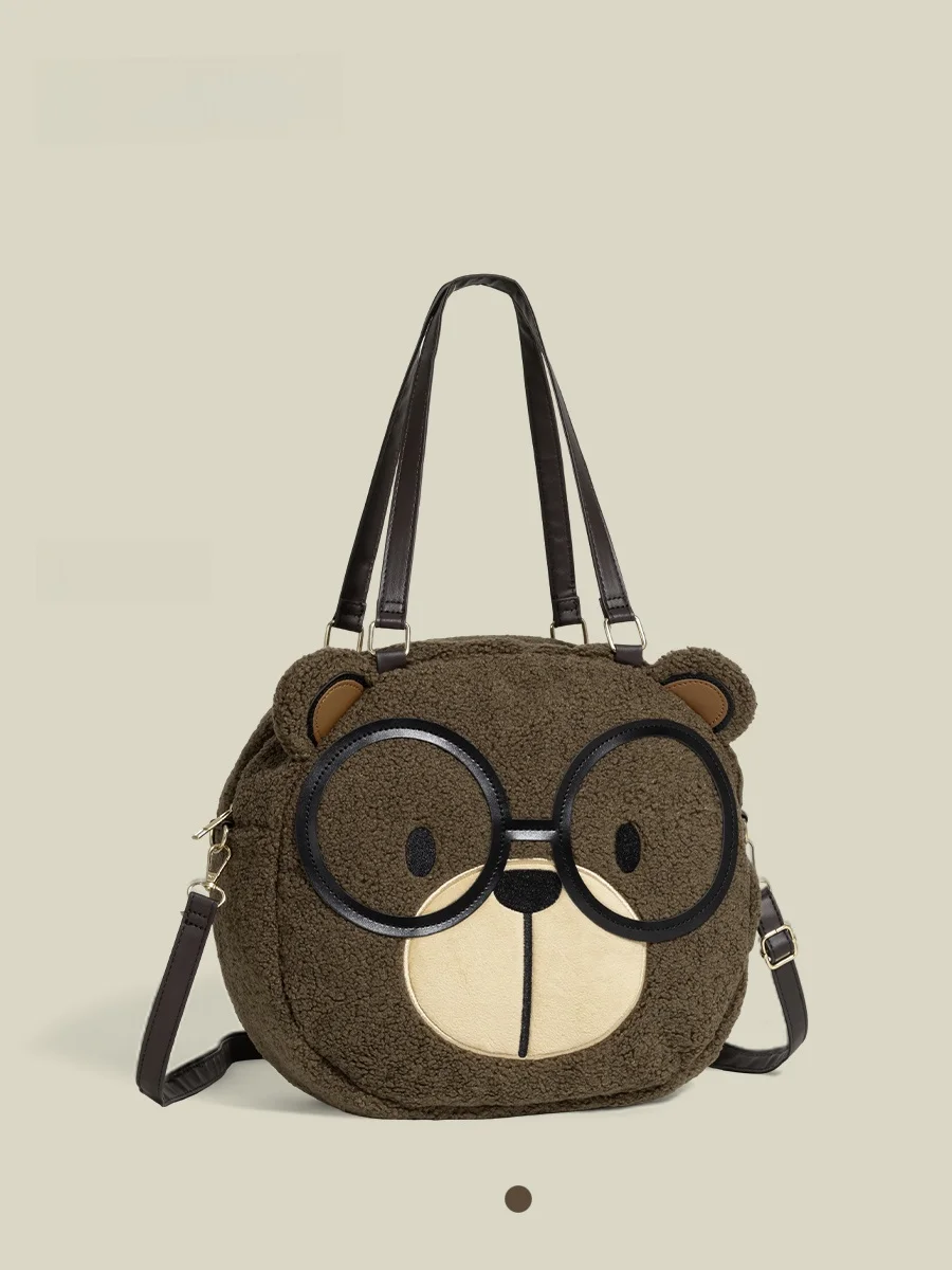 

Cute Bear Plu Tote Bag Women's Large Capaci Commuter Single oulder Crossbody Bag Spring Summer New Arrival Doutiao