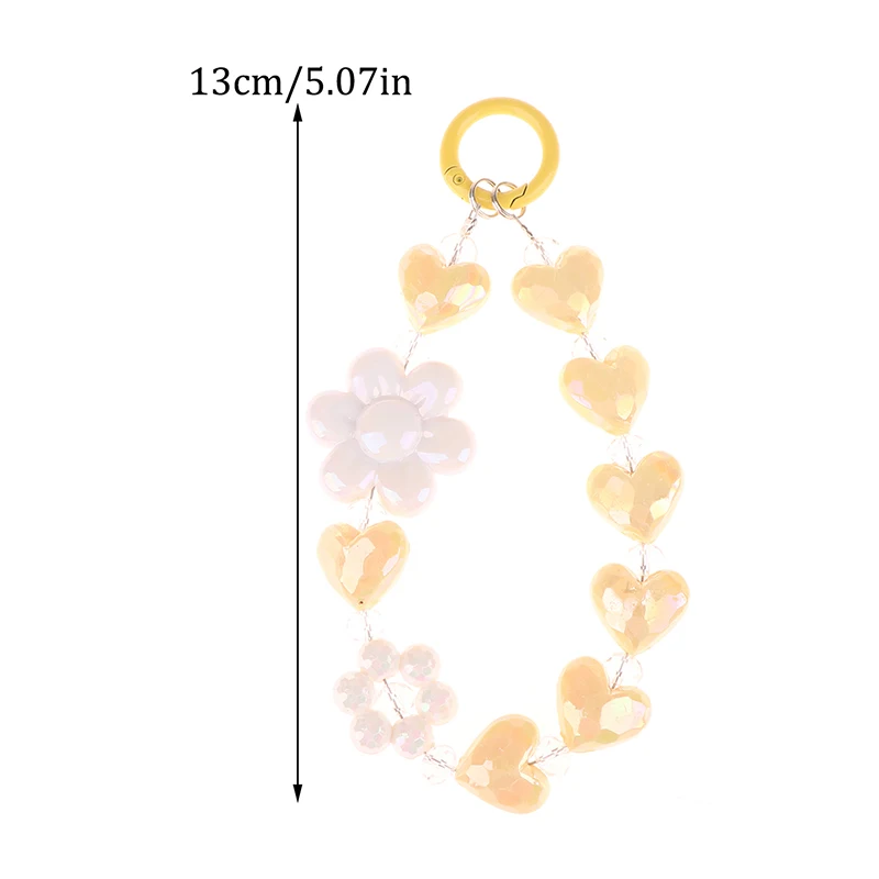 Lanière Anti-Perte pour Téléphone Portable, Pendentif de Poignet Court, Perle Colorée, Clé, Femme