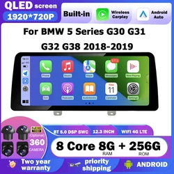 For BMW 5 Series G30 G31 G32 G38 2018-2019 EVO System CarPlay Android Auto Car Player Multimedia WIFI 4G GPS Navigation Auto BT