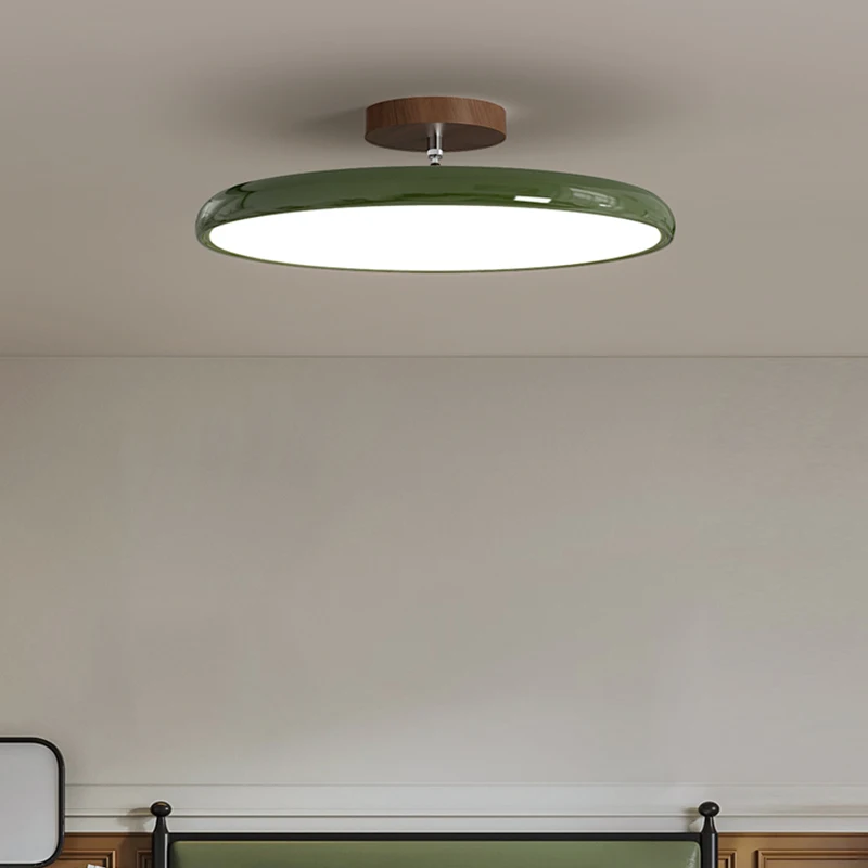 Retro Round LED Ceiling Light Living Room Light Home Hotel Lighting Fixture Bedroom Ceiling Lamp Vintage Children‘s Room Light
