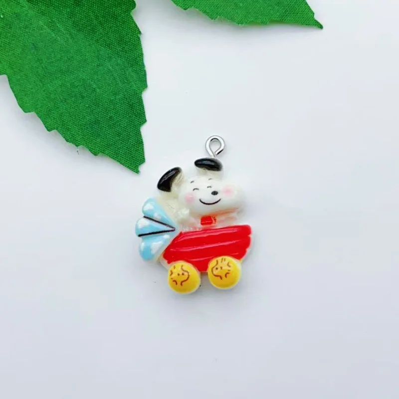 12pcs resin cartoon dog pendant, DIY jewelry making earrings, keychain accessories view 4
