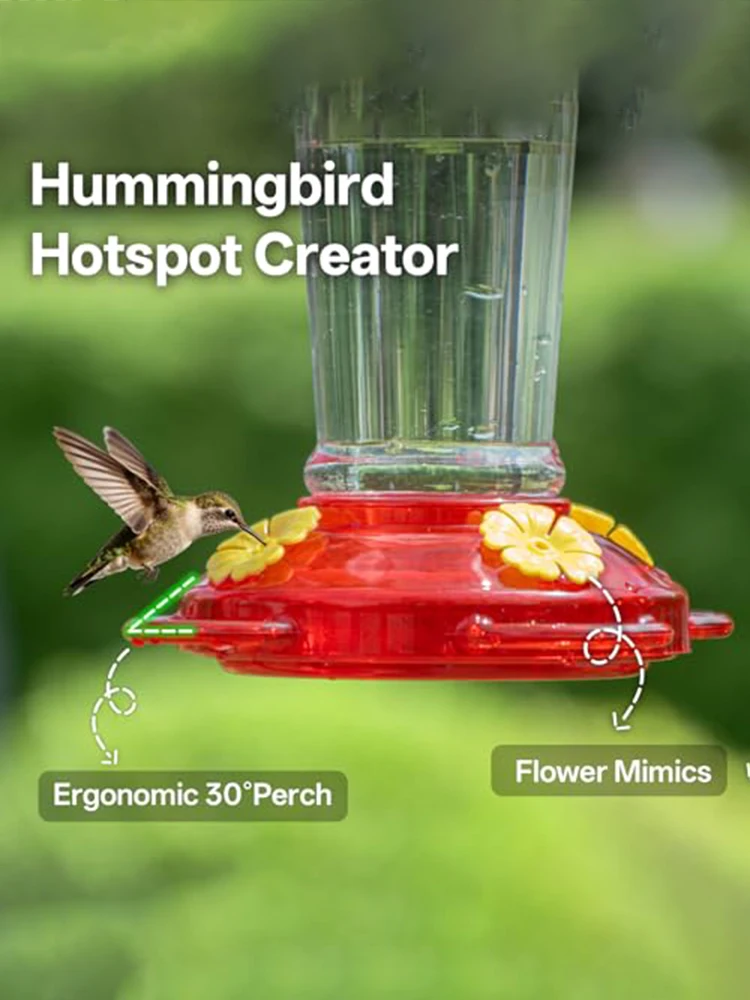 Comedero para Colibríes de Tubo Recto, Antihormigas y Abejas, Comedero Colgante para Pájaros de Jardín, Regalo para Madres y Entusiastas de las Aves, Novedad 2026