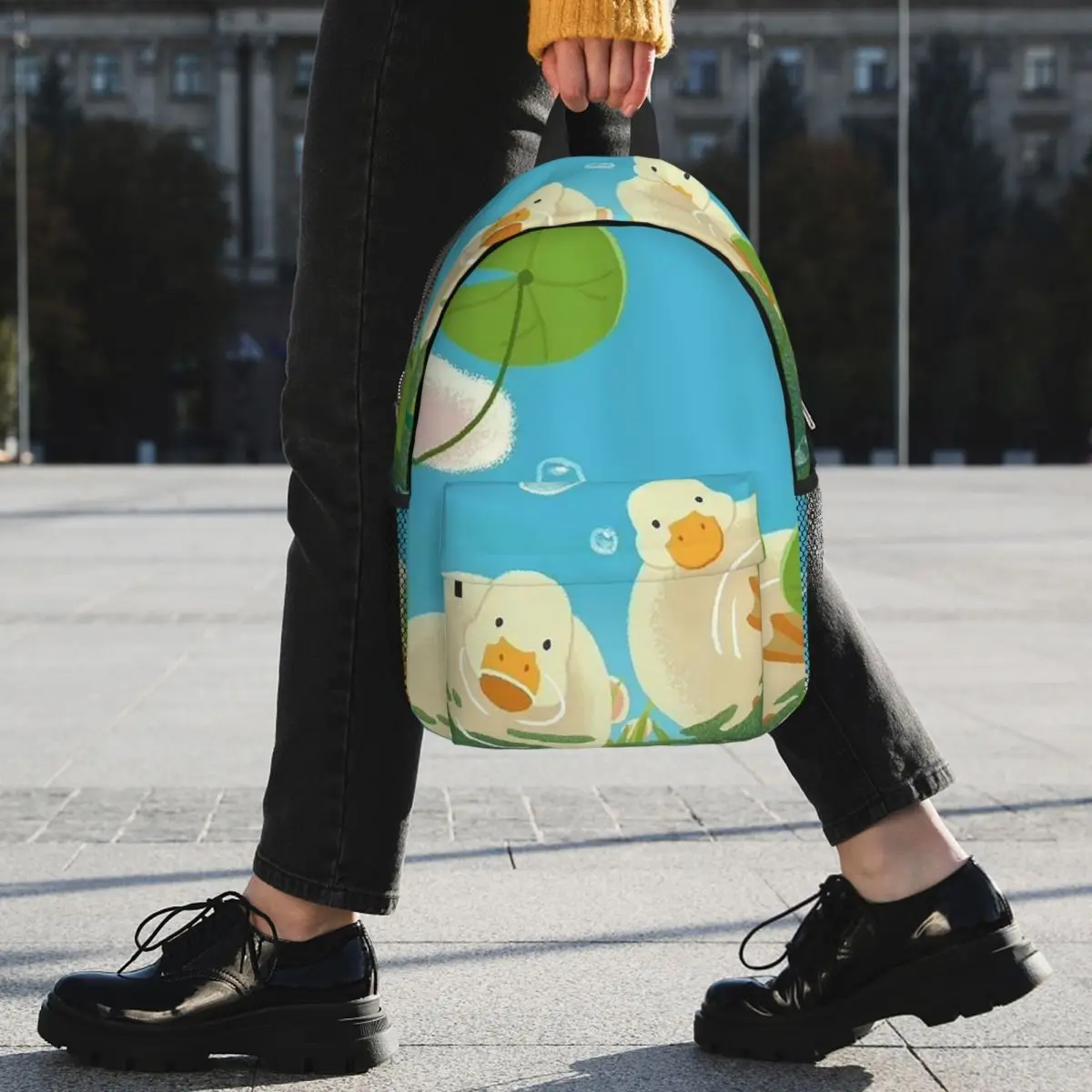 Cartoon Popular Goose Animal Backpack Student BookBag Children School Bag Laptop Shoulder Bags for Men Women