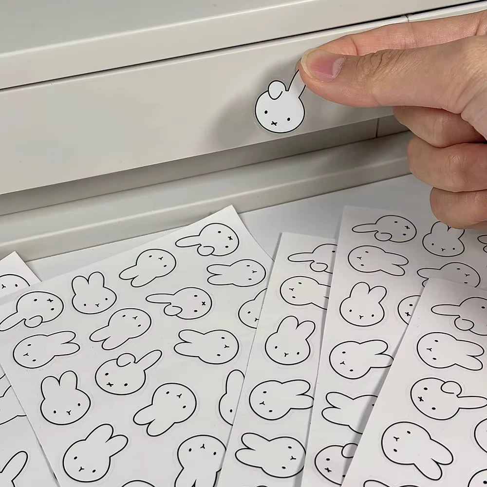 Kawaii Miffy Cartoon Stickers DIY Waterproof Decorative Stickers Notebook Computer Mobile Phone Shell Gift for Girl