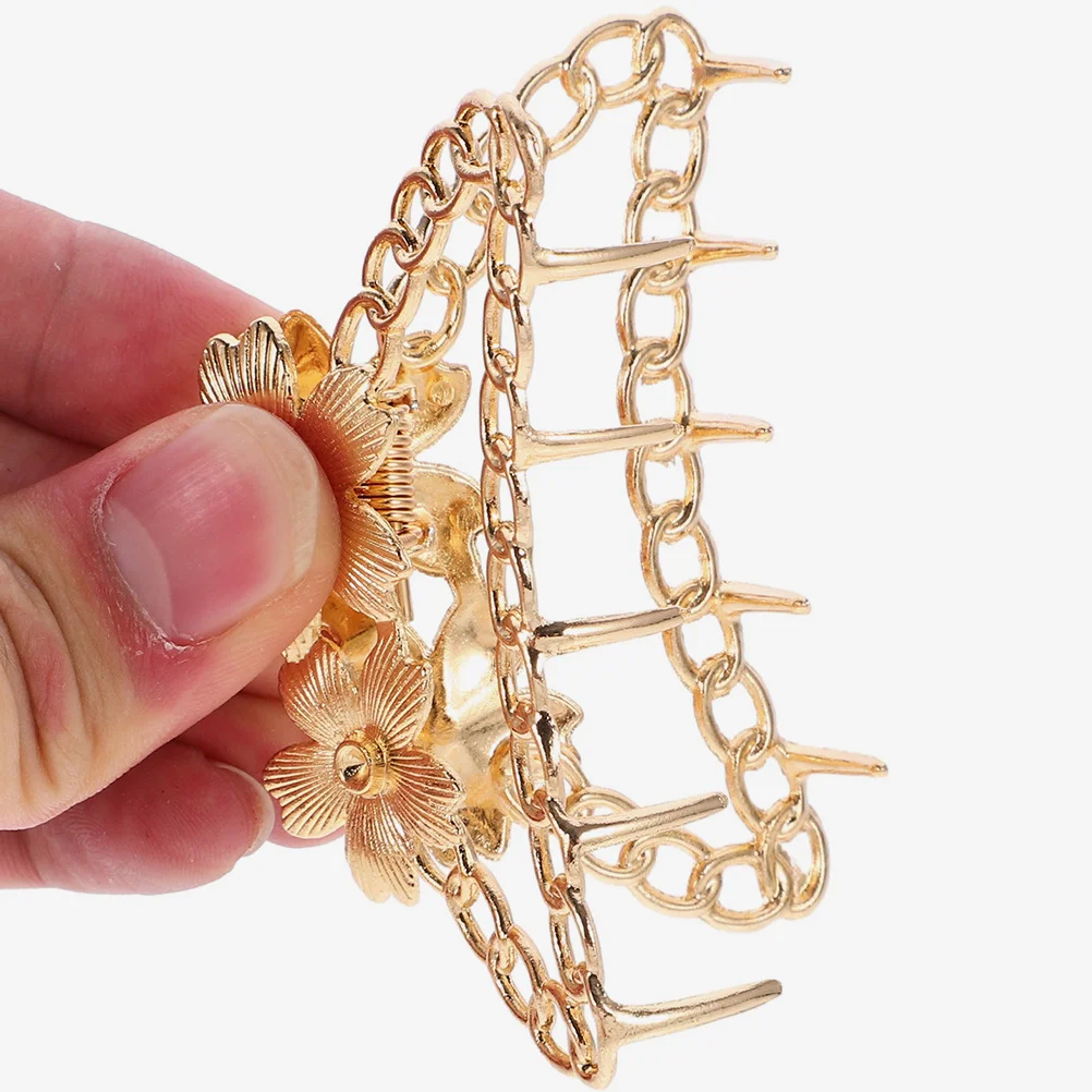 

2pcs Diamond Flower Clips Zinc Alloy Claw Clip For Thick Long Hair Styling Tool Women Hair Accessory Jaw Clips