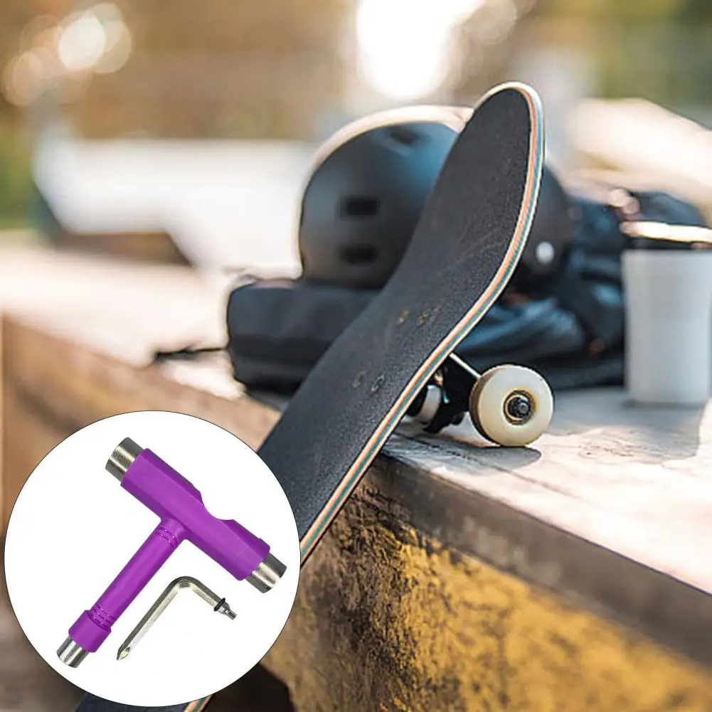 Portable Skateboard Tool Multifunctional Skateboard Wrench Tool Heavy Duty T-type Hex Screwdriver Portable Longboard for Kids