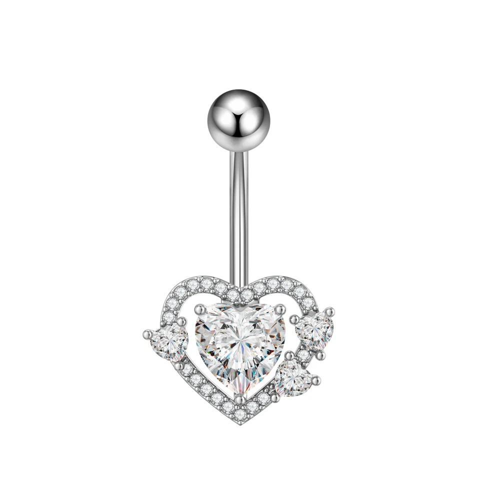 Mixed-Style Curved Belly Piercing Jewelry