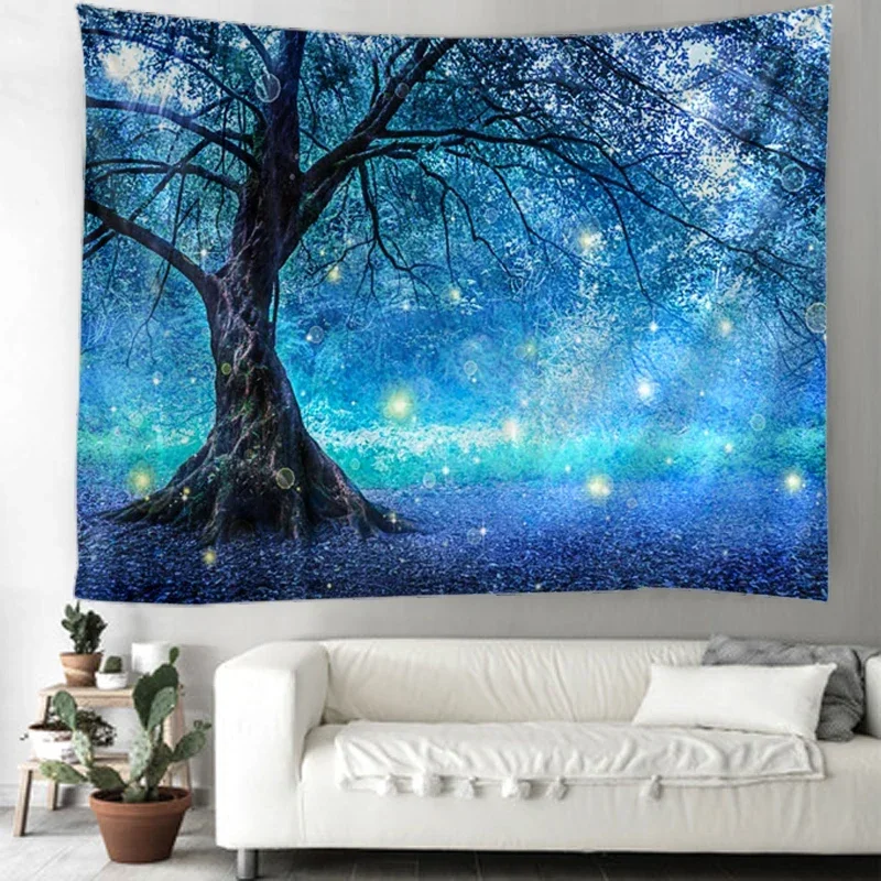 Fantasy forest tapestry dream scene Mandala tapestry Hippie Bohemian decoration bedroom home decoration mattress sofa blanket