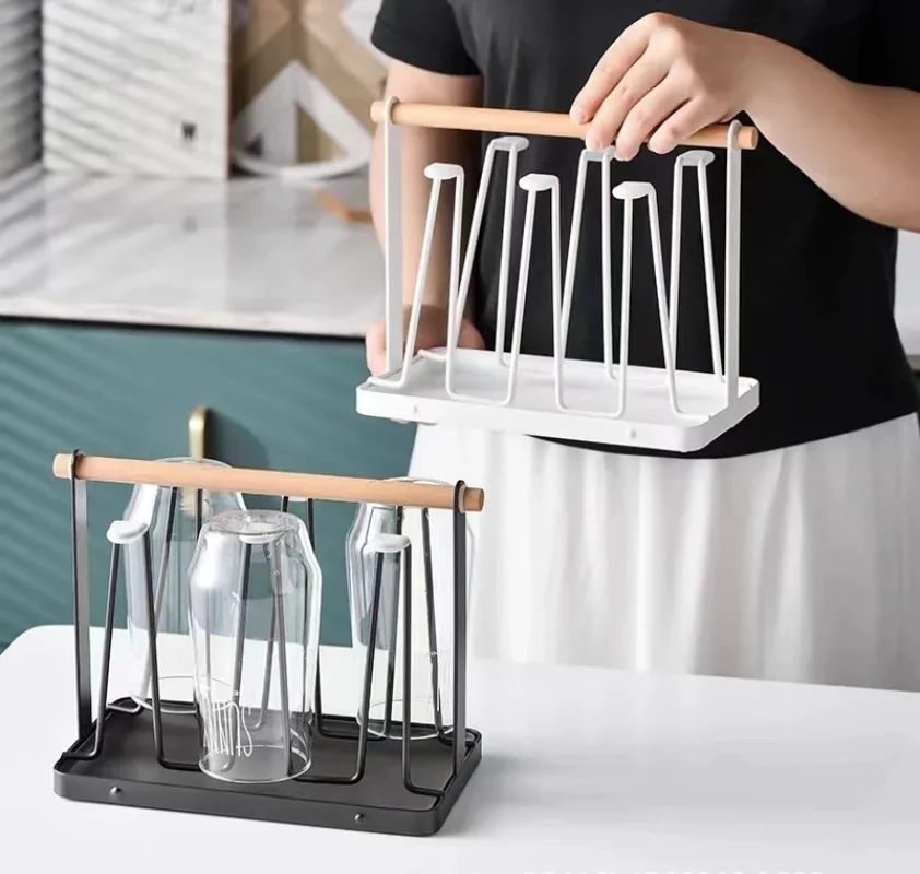 Creative Iron Art Water Cup Holder, Storage Rack, Drainage Hanging Rack, Storage Rack, Living Room Tea Cup, Glass Cup Holder