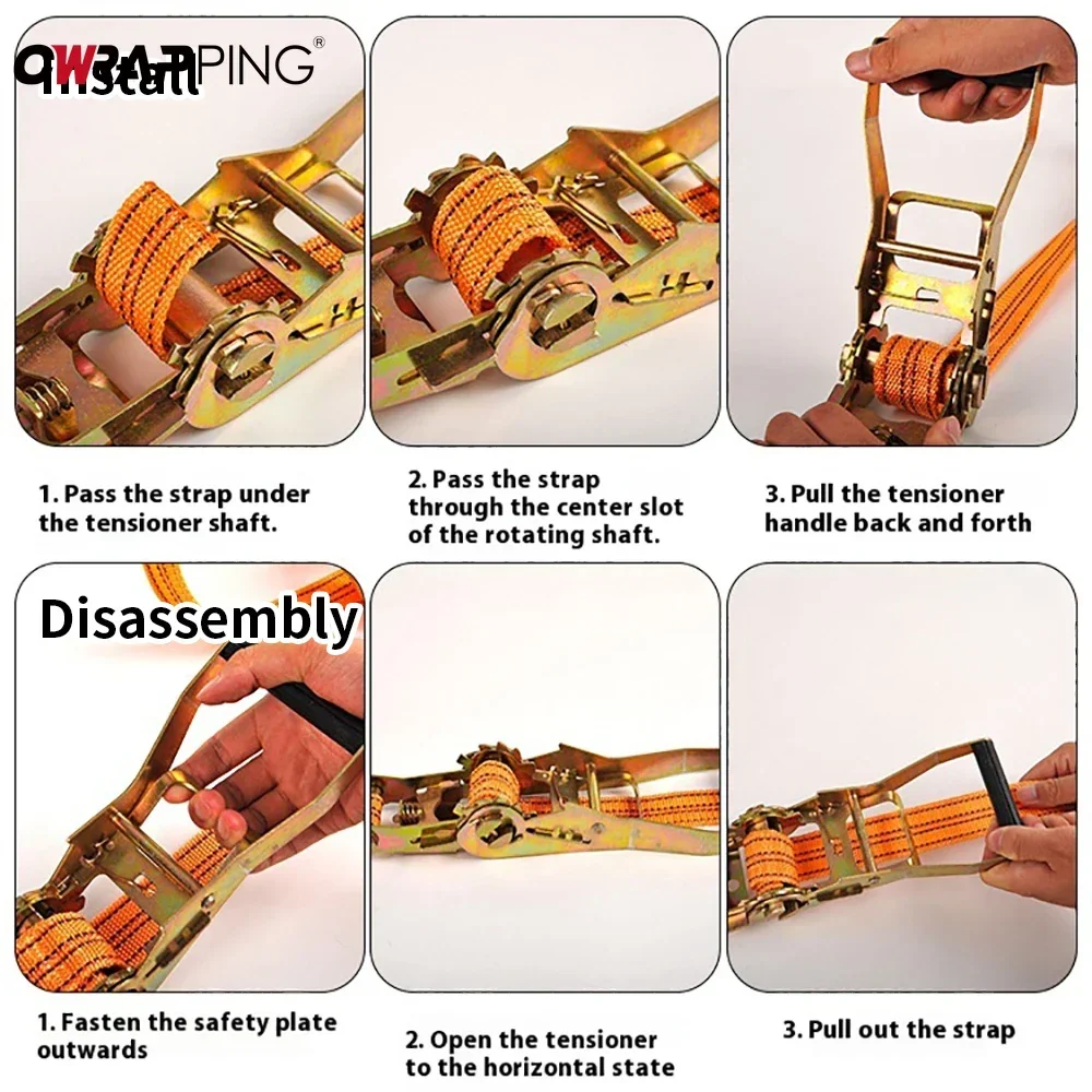 ربطات السيارات حزام النقل حبل مرن مع هوك Sentry Novelties اكسسوارات السيارات تحميل حبال حزام البضائع الأشرطة دراجة نارية رالي #4