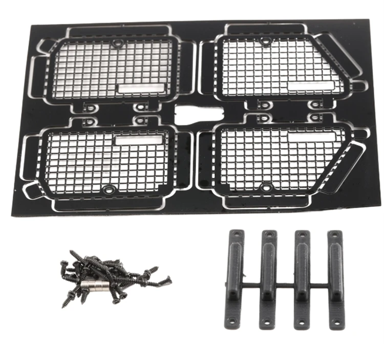 Metal Flip Up And Down Windows/protective Windows For 1/18 Rc Crawler Car Traxxas Trx-4m Defender