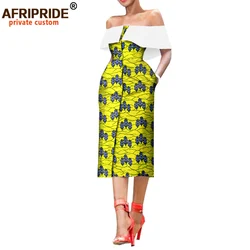 2024 le donne estive in stile africano vestono il vestito Casual senza spalline monopetto a metà polpaccio senza maniche per le donne A7225159