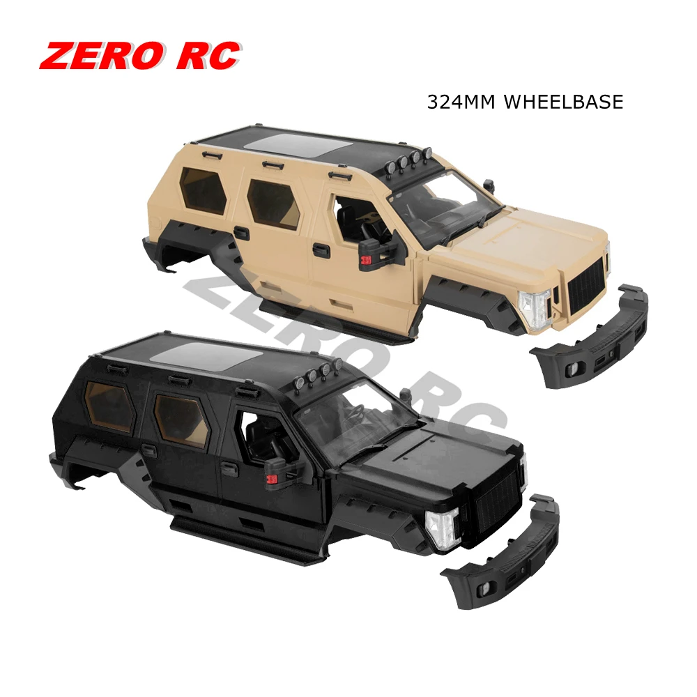 324mm Wheelbase George PATTON Hard Plastic Off-Road Body Shell For 1/10 RC TRUCK AXIAL SCX10 TRX-4