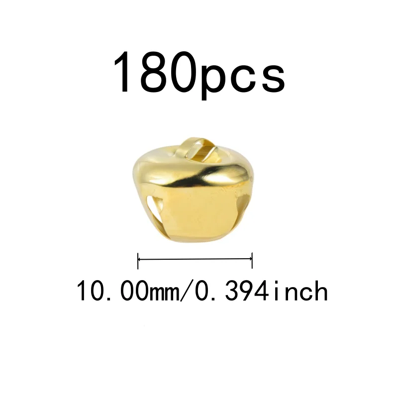 Metal Alloy Material 10mm Metal Craft Bells 180 pcs, perfect for Wedding Decoration, Small Delicate Size, Gold