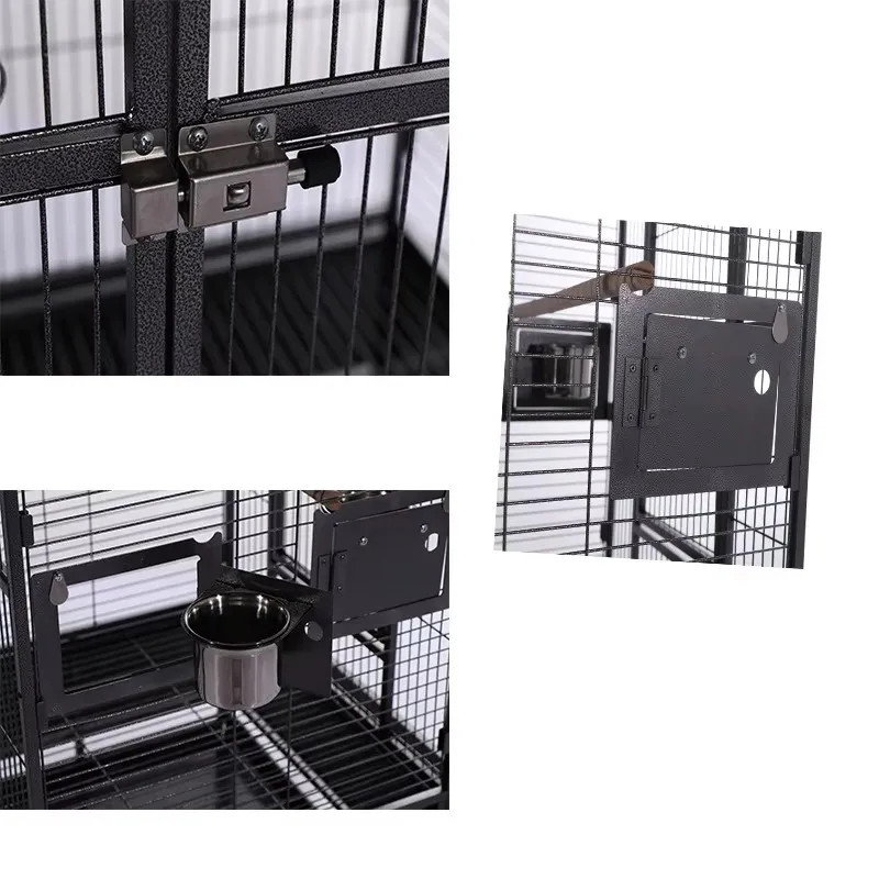 68 inches luxury big space black metal iron canary budgie pet bird cage