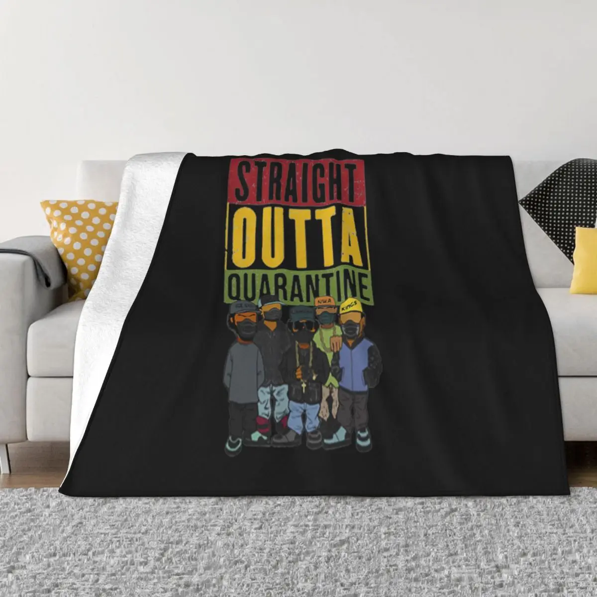 

Straight Outta Quarantine Ice Cube Nwa Compton Kings Design Movie Western Style Many Colors Throw Blanket