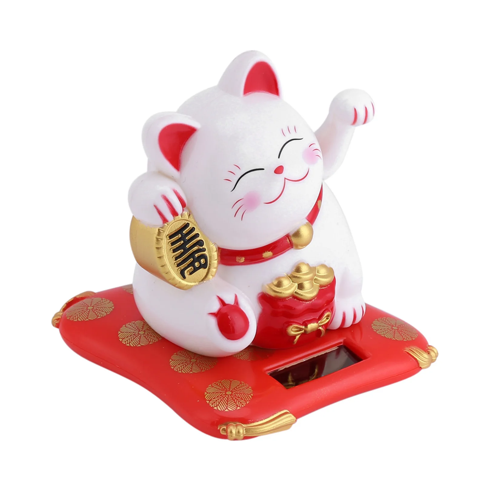 Solar Powered Cute Waving Cat Model Good Luck Wealth Welcoming Cats Ornaments Home Display Car New Year Decoration