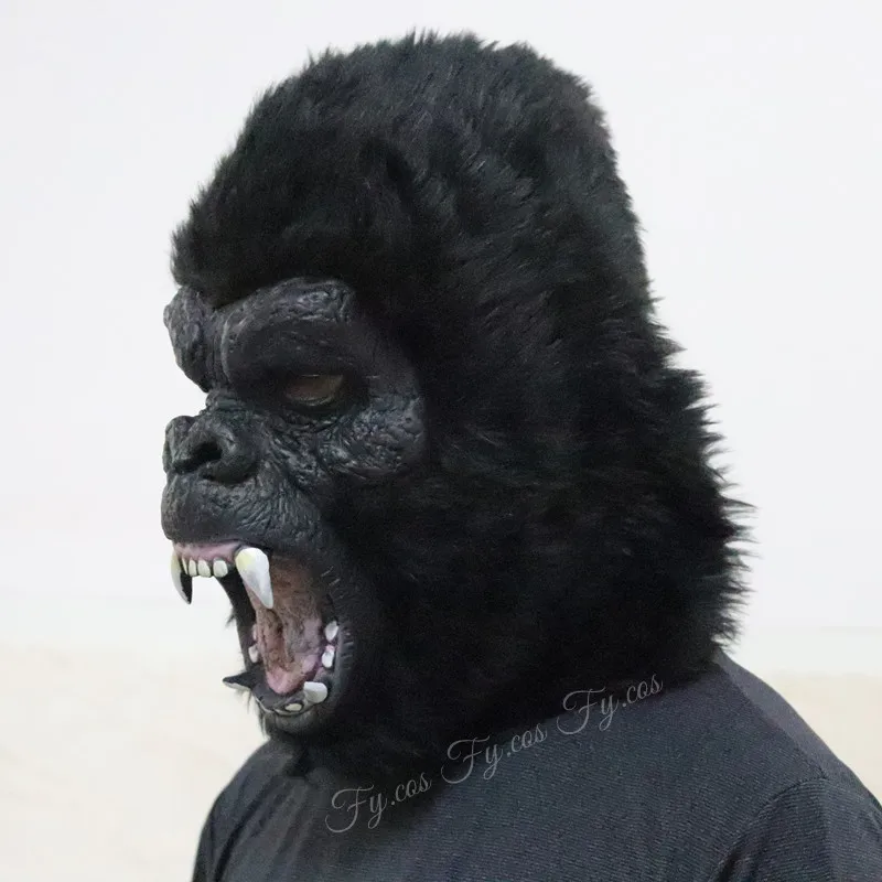 Orangutan Plush Head Cover Animal Mask Full Face Cosplay Gorilla Monkey Activity Performance Clothes Halloween Costume for Men