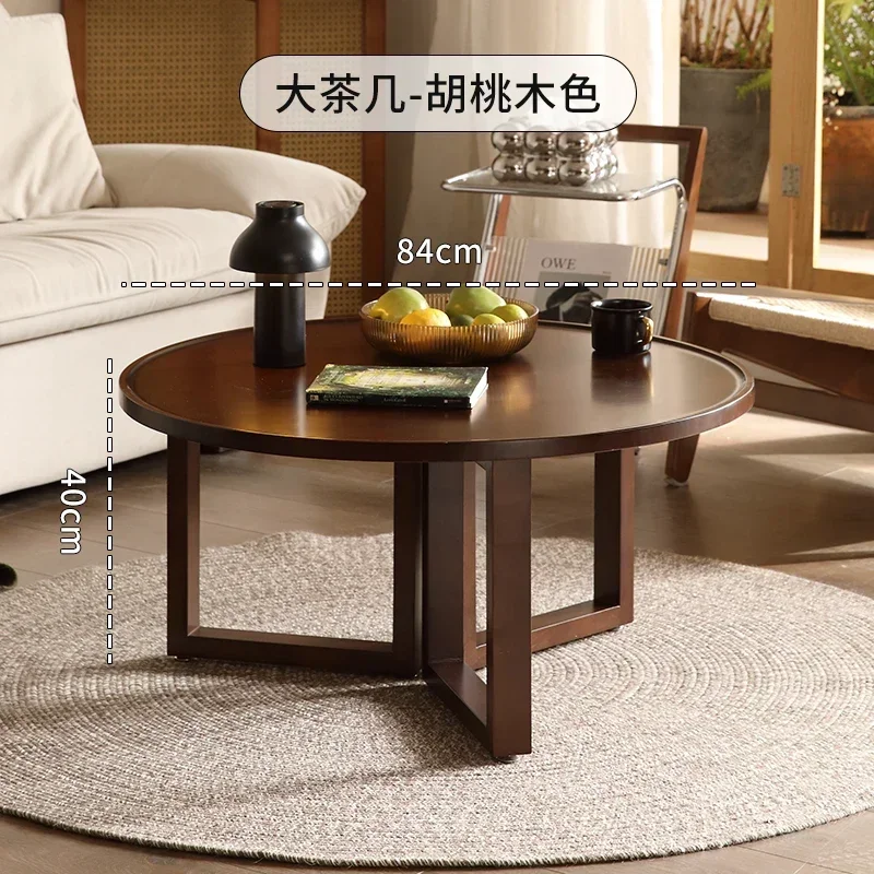 Black walnut round living room household minimalist side tea table