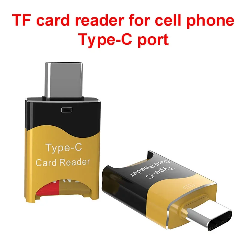1PCS Mini Type-C Card Reader Mobile OTG Micro SD Aluminum Alloy Hidden Card Slot Plug Play Flash Drive for Huawei iPad Macbook