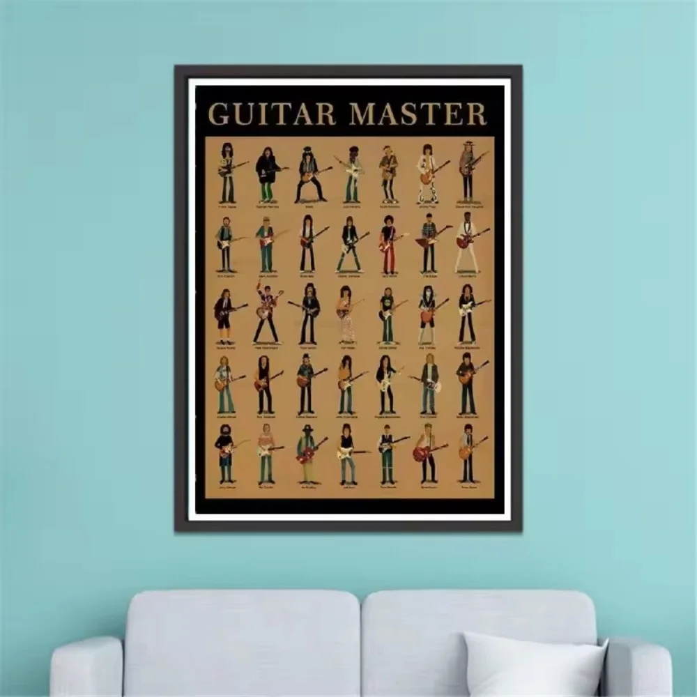 Guitar Master Retro Posters Wall Art Canvas Painting Funny Print Pictures On The Wall Guitar Lovers