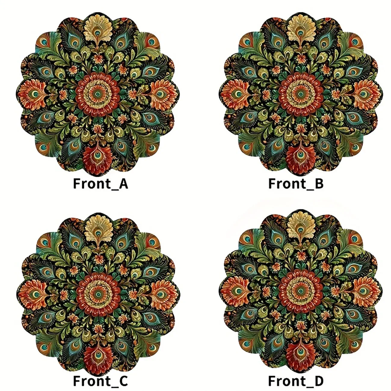 4-piece set - wooden placemat, anti slip and heat-resistant, desktop protection, dining table decoration, restaurant gift