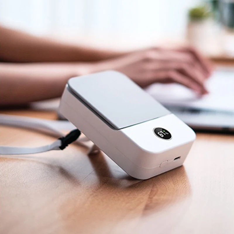 

Portable USB Rechargeable 3 Speed Mute Personal Waist Clip on Summer Air Cooler Mini Digital Display Hanging Neck Fan