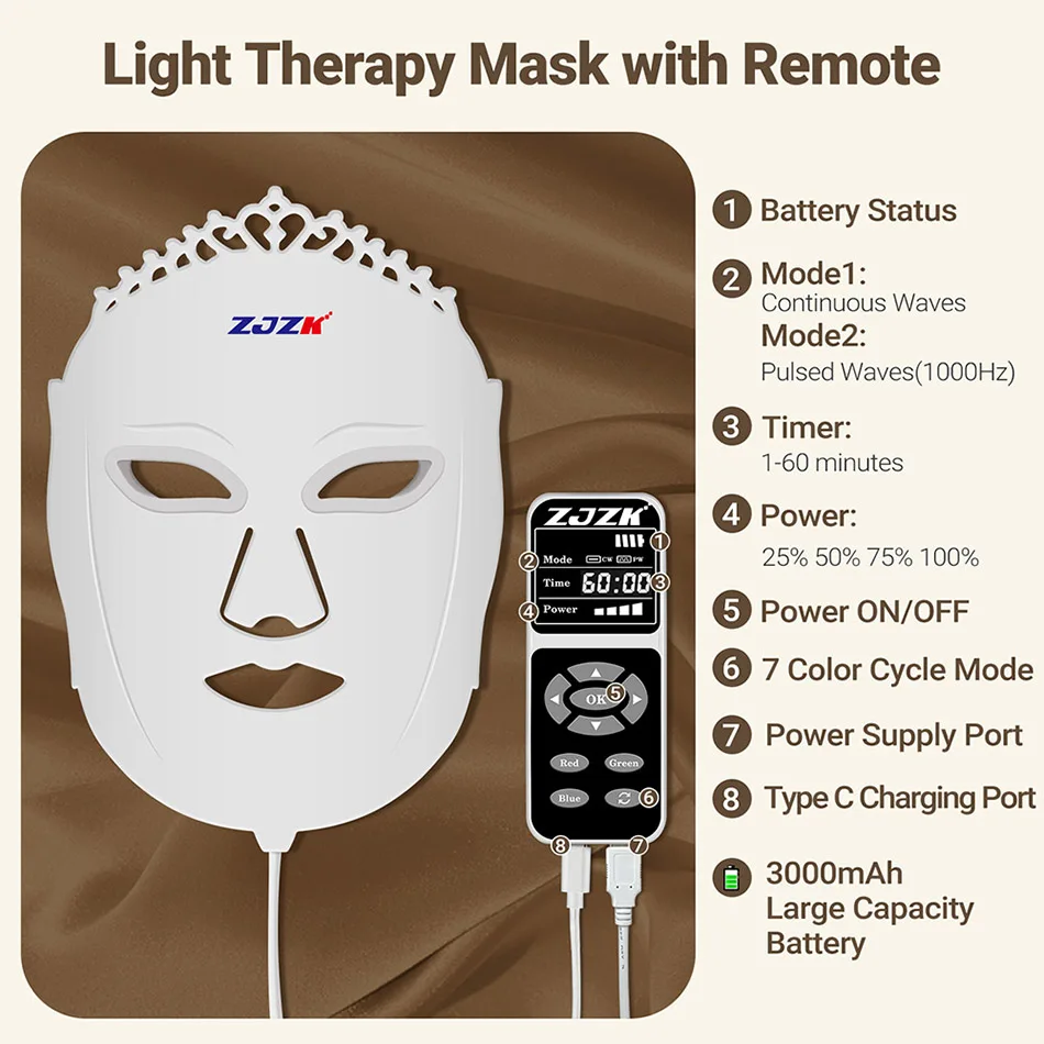 Pdt-mascarilla de luz roja blanqueadora Led, dispositivo de fototerapia facial para eliminación de imperfecciones antihinchazón, reparación de la piel antiacné en Aliexpress