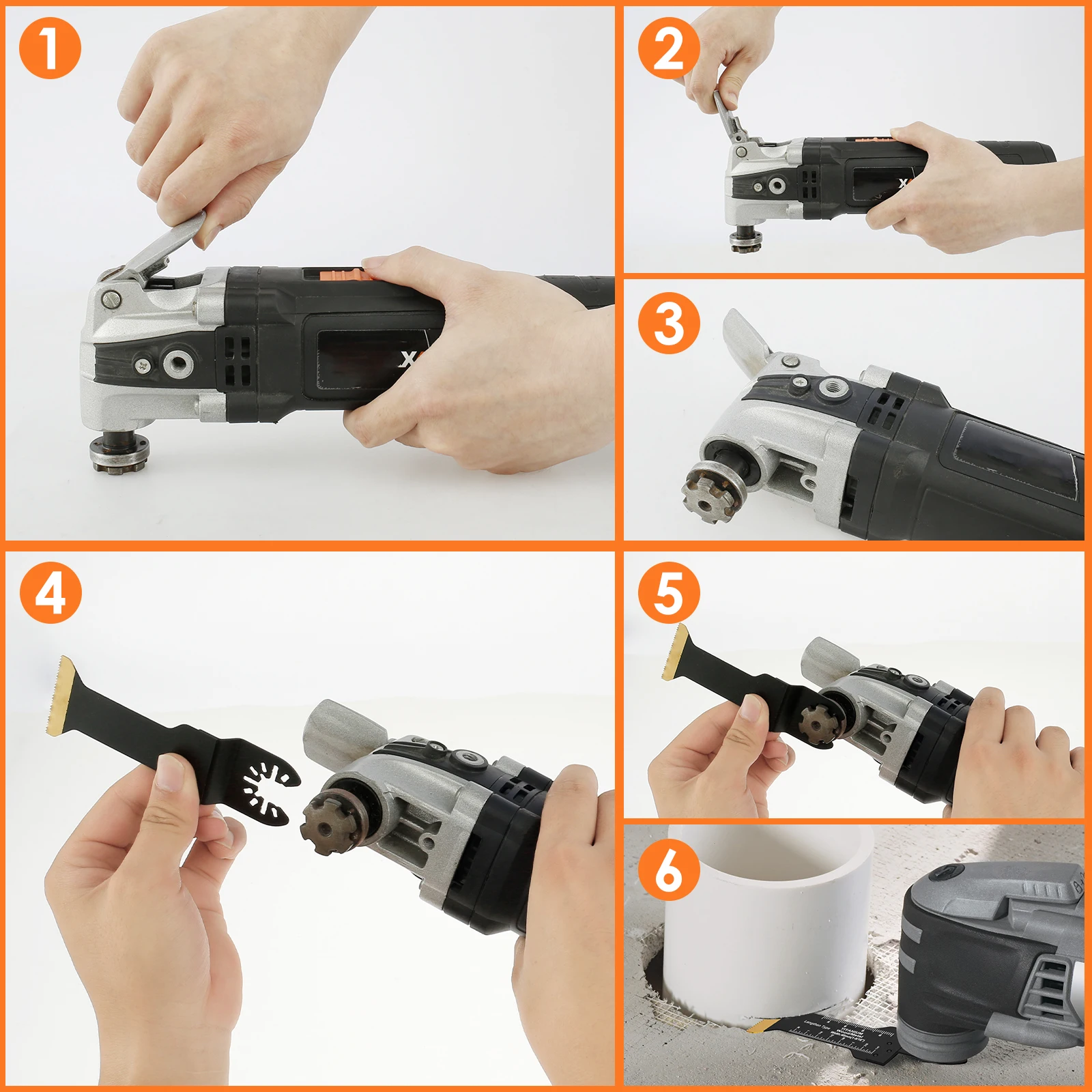 3Pcs Extra-Long Titanium Bi-Metal Oscillating Saw Blade Set Universal Multifunctional Oscillating Multitool Blades for Wood