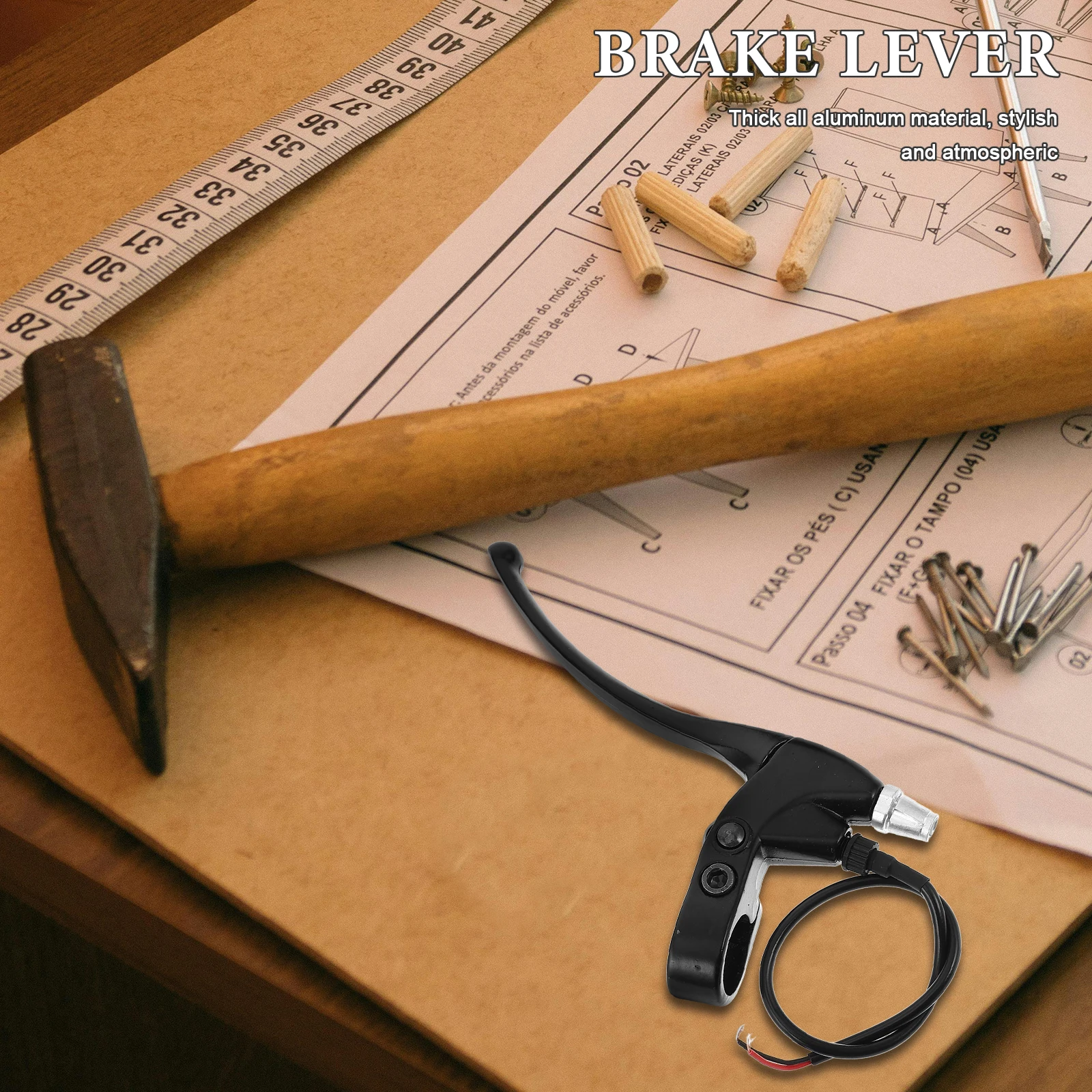 

1 Pair Aluminum Alloy Bike Brake Lever Durable Replacement For Electric Bicycle Scooter Universal Fit Lightweight Comfort Grip