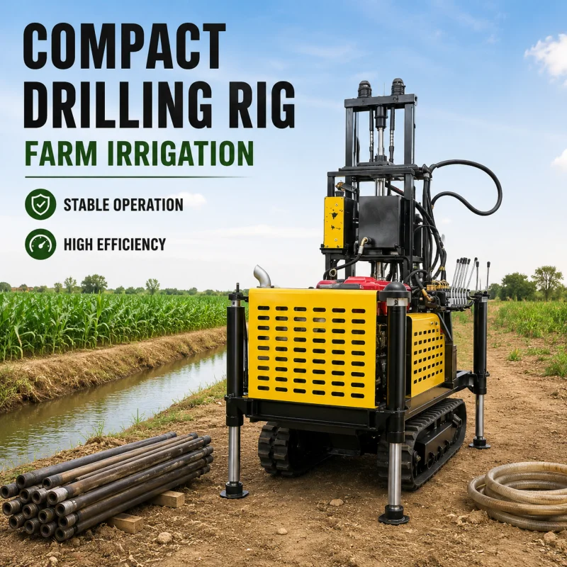 Multi-Purpose Mobile Type Crawler Mounted Water Well Drill Rig for Borehole Drilling Pole Setting & Earthworks