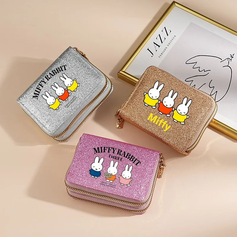 

Сумки Miffy для женщин, кошелек для монет с мультяшным аниме-принтом, кошельки унисекс Kawaii, милый кошелек с принтом кролика, подарки на вечеринку, новинка