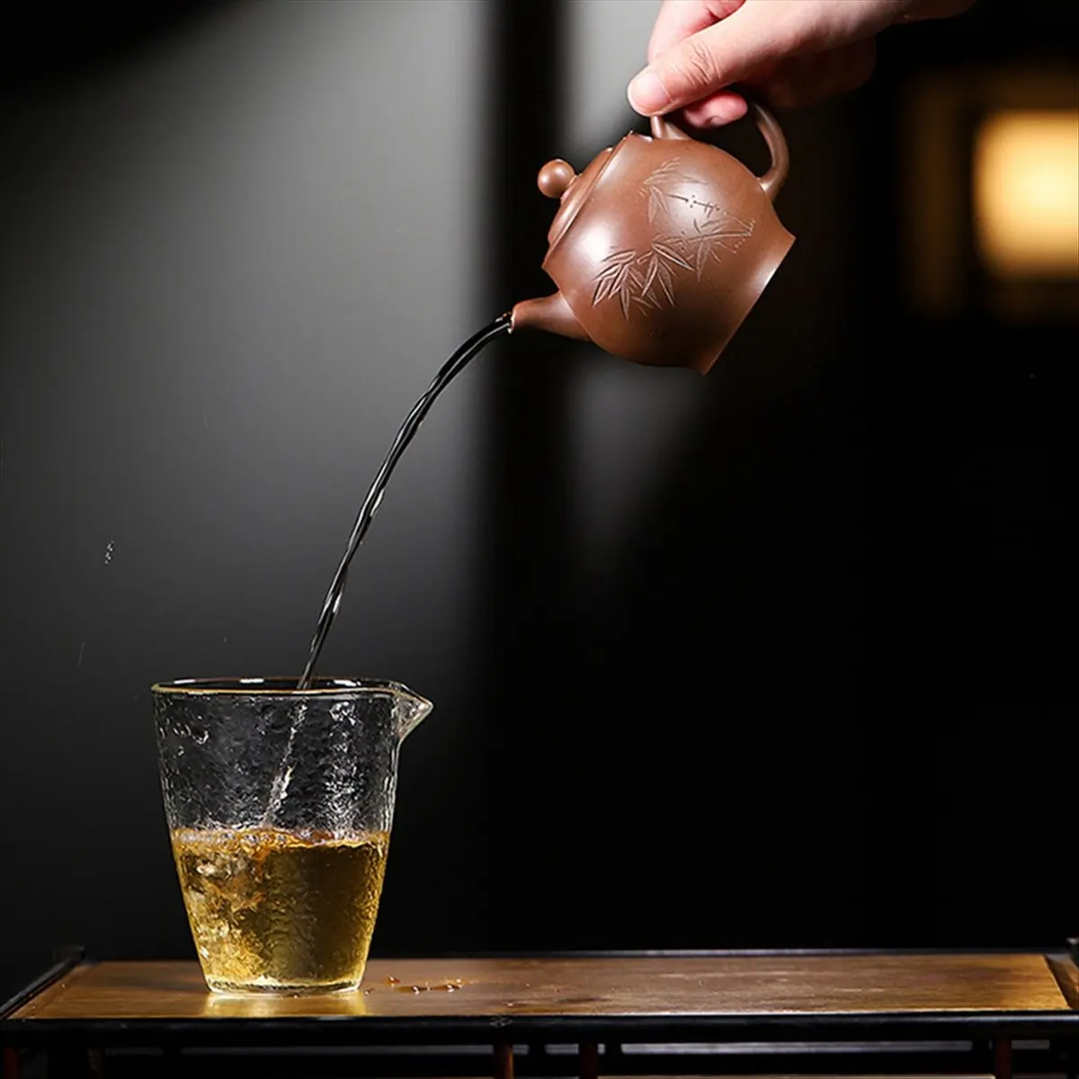 A67T NEW Coffee Pot Tradition Clay Teapots Famous Hand-Carved Bamboo Tea Pot Raw Ore Mud Kettle Handmade Ceramics Tea Set