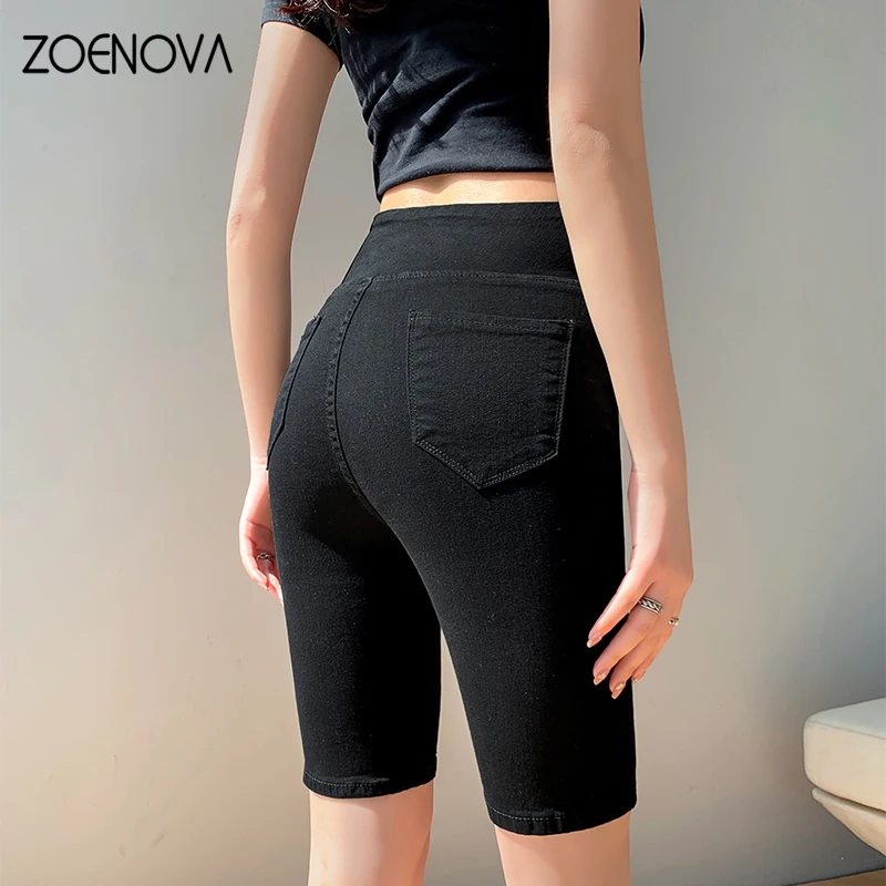 Zoenova-女性用スポーツショーツ,上質なフィットネスウェア,サイクリングショーツ,スリム,ブラック,ストリートウェア,サマーコレクション2022