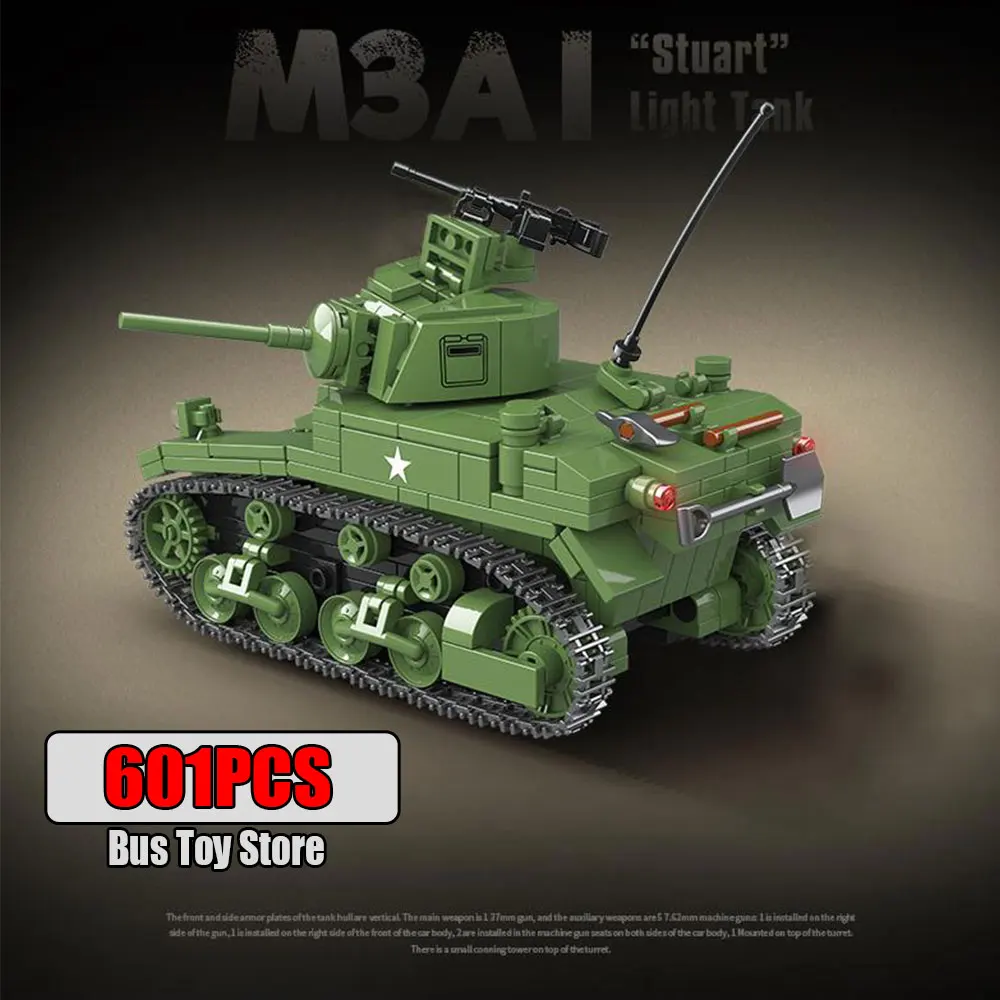Ww2 Military Tanks Series Stuart Light Tank Tiger Leopard TANK Soldier Building Blocks Bricks Army Children Toys for Boy Gifts
